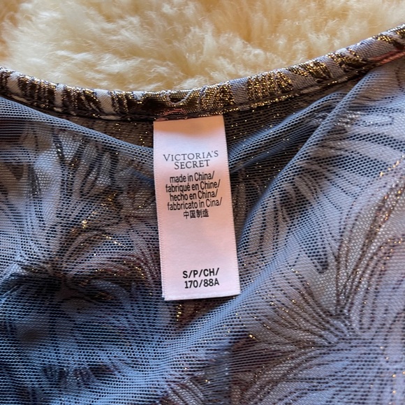 Original Victoria's Secret Dream Angel Shine Brocade Ruffle Bodysuit mesh back S - Picture 14 of 15